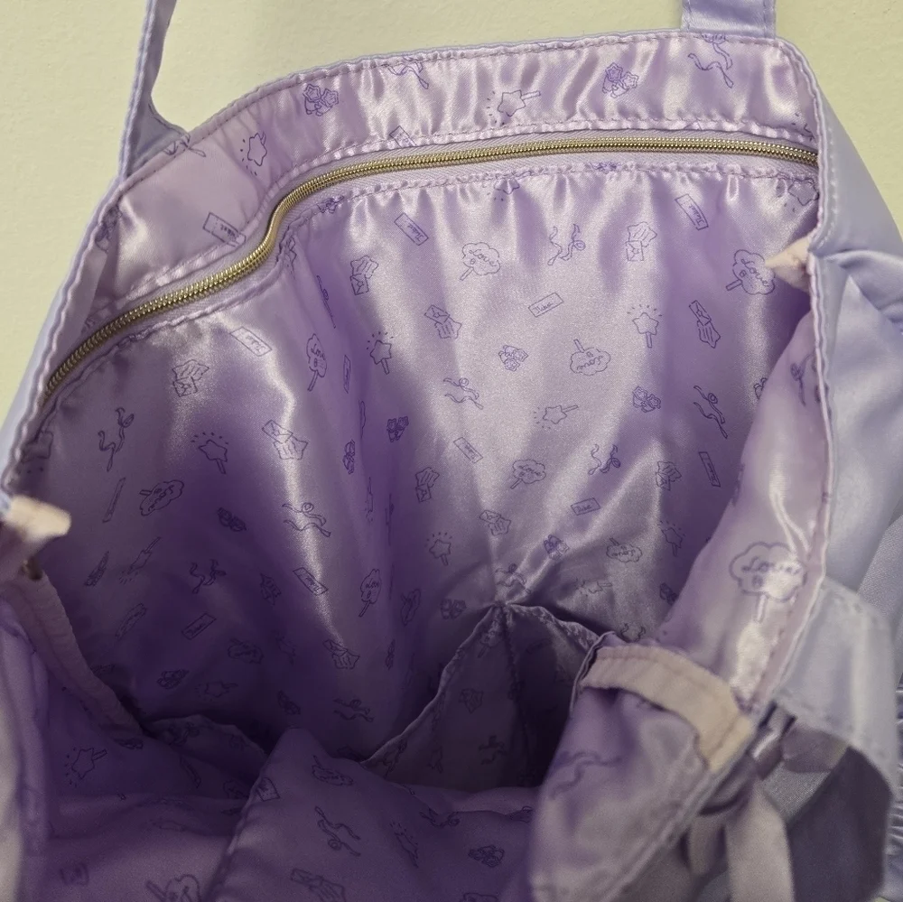 Sanrio Little Twin Stars Enjoy Idol Tote Bag Purple Satin